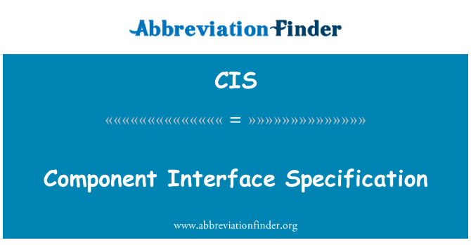 CIS: Speċifikazzjoni ta ' l-Interface ta ' komponent