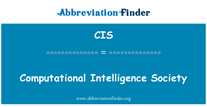 CIS: Is-soċjetà ta ' l-intelliġenza tal-komputazzjoni