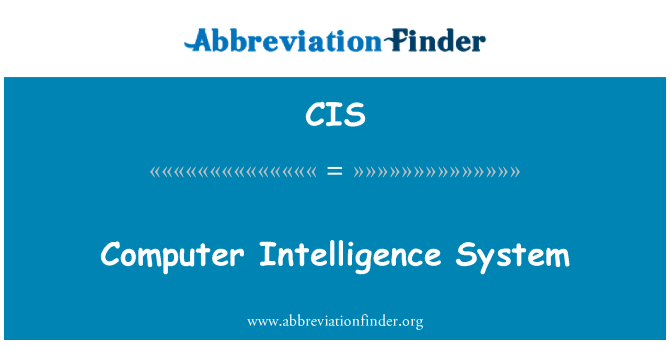 CIS: Informaţii sistem