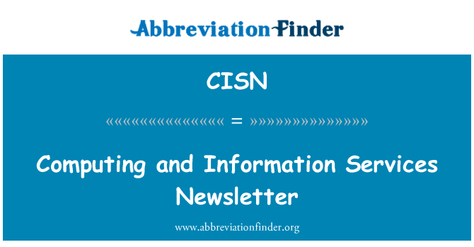 CISN: Informatique et Services d'Information Bulletin d'information