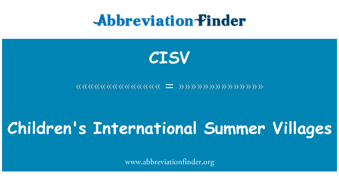 CISV: כפרי הקיץ של הילדים הבינלאומי