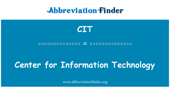 CIT: Centrum informačních technologií