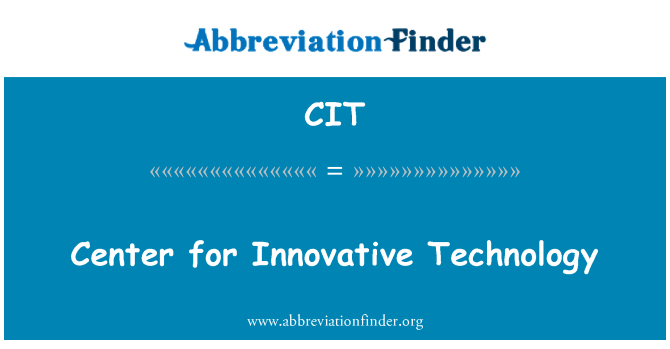 CIT: Centrum pro inovativní technologie