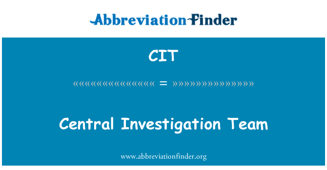 CIT: Centrale efterforskningshold