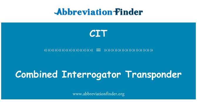 CIT: Combined Interrogator Transponder