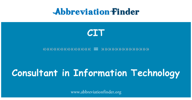 CIT: Perunding teknologi maklumat