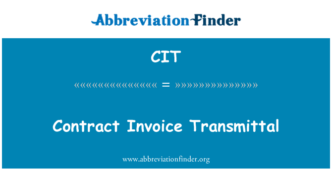 CIT: Transmittal ใบแจ้งหนี้สัญญา