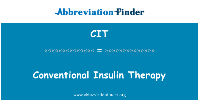 CIT: Konvenční inzulínové terapie