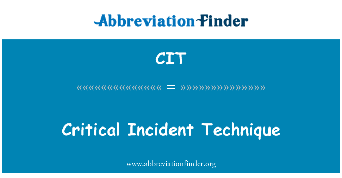 CIT: เทคนิคการแก้ไขปัญหาที่สำคัญ