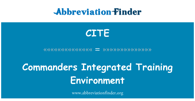 CITE: Ambiente integrato di formazione comandanti