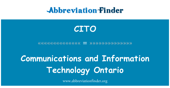 CITO: Ontário de tecnologia de informação e comunicações
