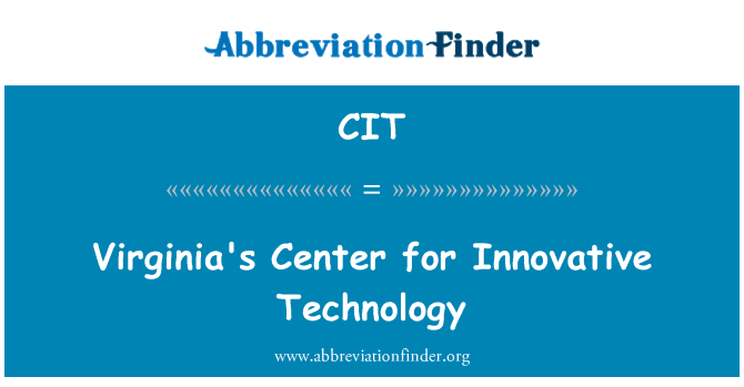 CIT: Virginia centrum pro inovativní technologie