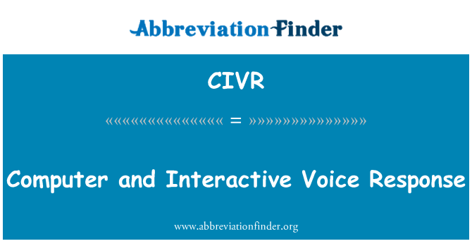 CIVR: Òdinatè ak vwa Interactive repons