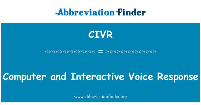 CIVR: Dator och talsvar