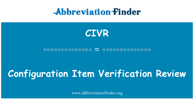 CIVR: Configuration atik pou Verifikasyon revizyon