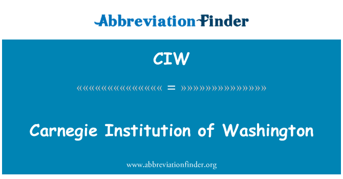 CIW: Carnegie Institution of Washington