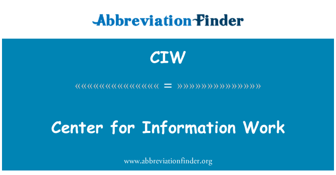 CIW: Centrum pro informační práce
