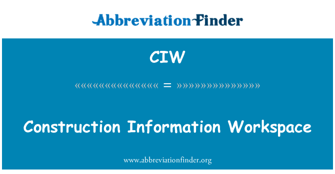 CIW: Stavební informační pracovní prostor
