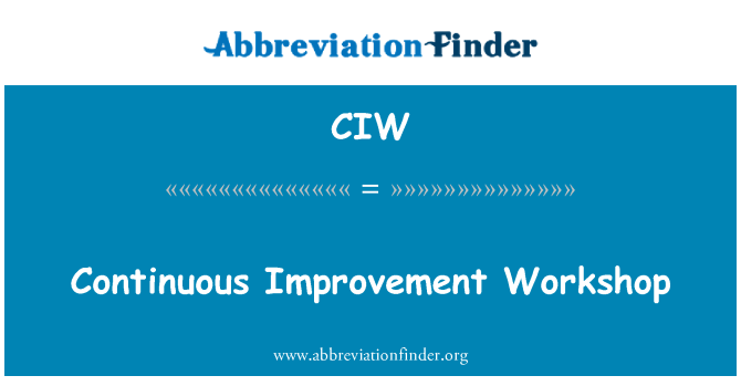 CIW: Løbende forbedring Workshop
