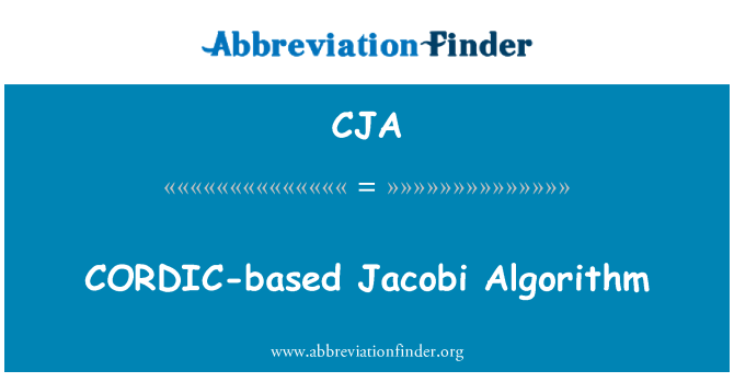 CJA: CORDIC-based Jacobi Algorithm