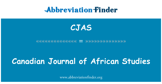 CJAS: Kanadská vestníku afrických štúdií