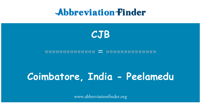 CJB: Coimbatore, Indja - Peelamedu