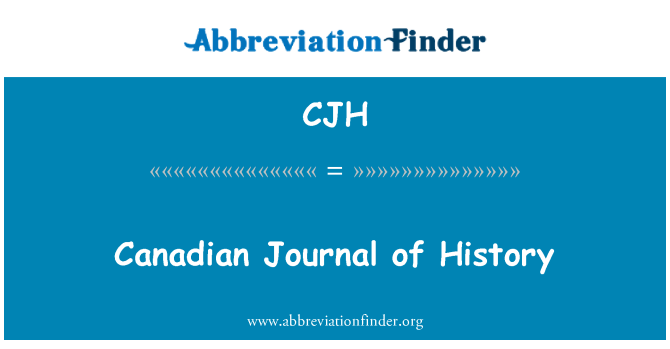 CJH: Giornale canadese di storia