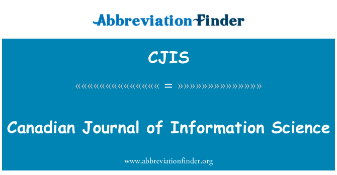CJIS: Jornal canadense da ciência da informação