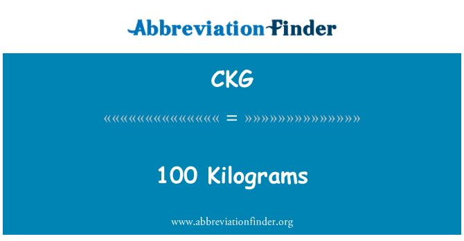 CKG: 100 کلوگرام