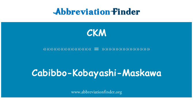 CKM: Cabibbo Kobayashi Maskawa
