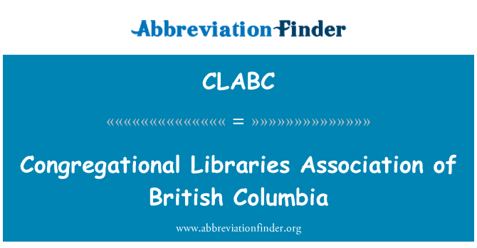 CLABC: Congregational bibliotekų asociacijos British Columbia