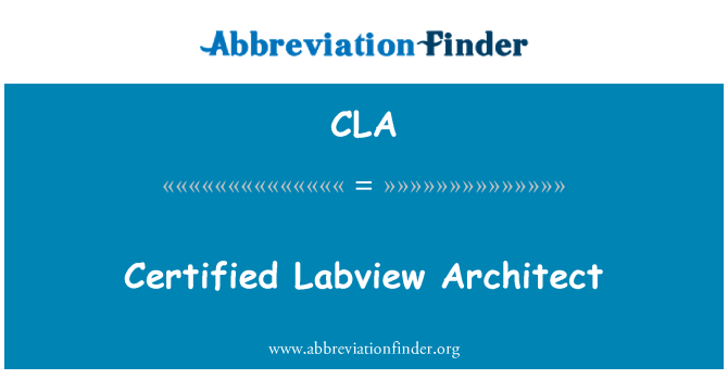 CLA: प्रमाणित Labview वास्तुकार