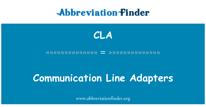 CLA: Komunikační linka adaptéry