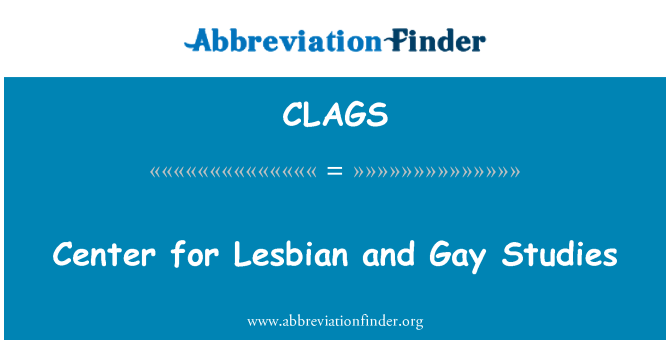 CLAGS: Centrum pro studium v lesbiček a gayů