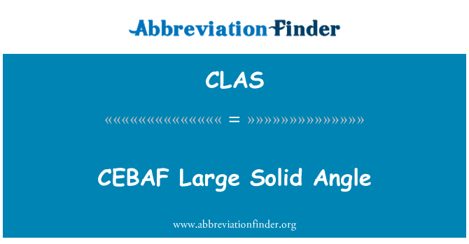 CLAS: CEBAF velký prostorový úhel