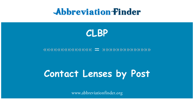 CLBP: Lentile de contact de Post