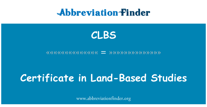 CLBS: Certifikat i Land-baserede undersøgelser