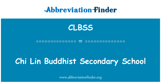 CLBSS: Chi Lin Buddhist Secondary School
