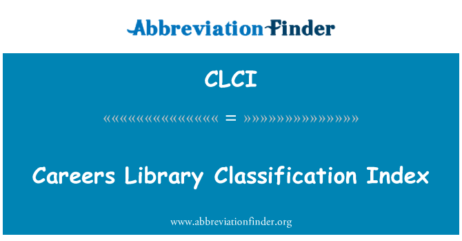 CLCI: Karijere biblioteka klasifikacija indeks
