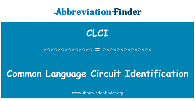 CLCI: 共同的语言电路标识