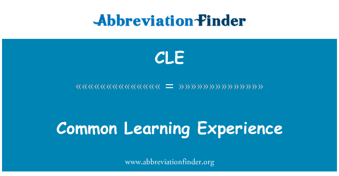 CLE: Common Learning Experience