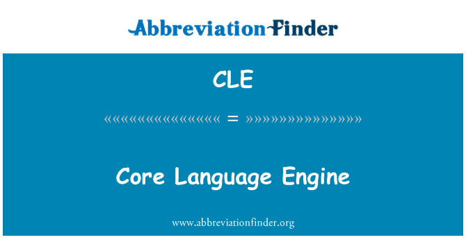 CLE: เครื่องยนต์หลักภาษา