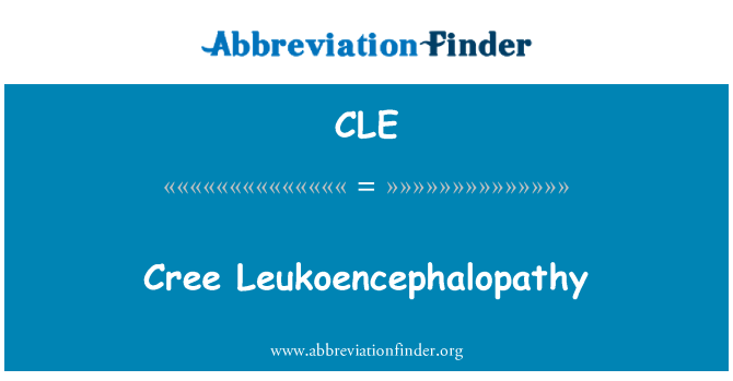 CLE: Cree Leukoencephalopathy