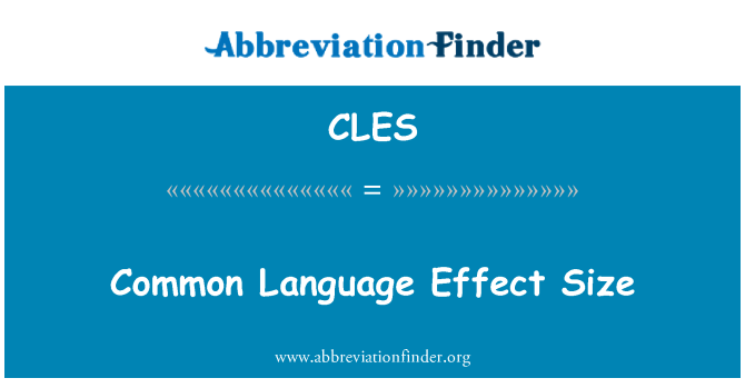 CLES: Common Language Effect Size