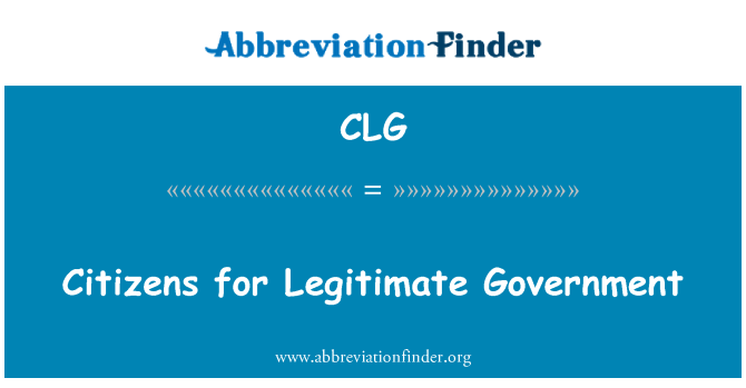CLG: Burgers voor legitieme regering