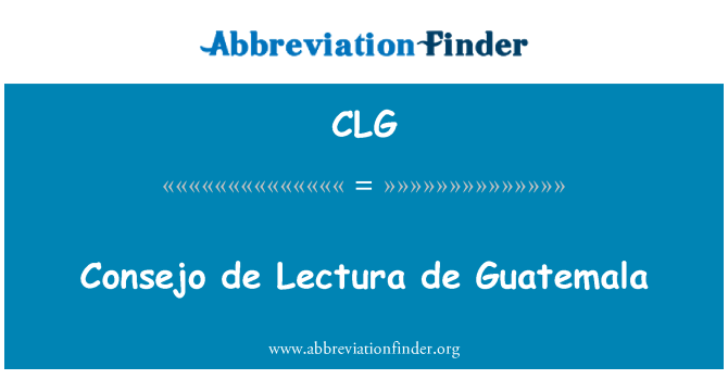 CLG: Consejo de Lectura de Gvatemala