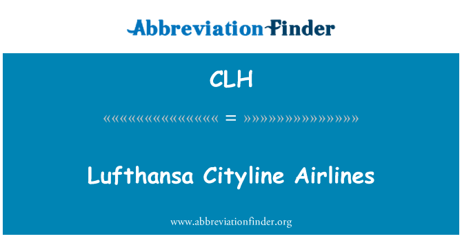 CLH: Lufthansa Cityline Airlines