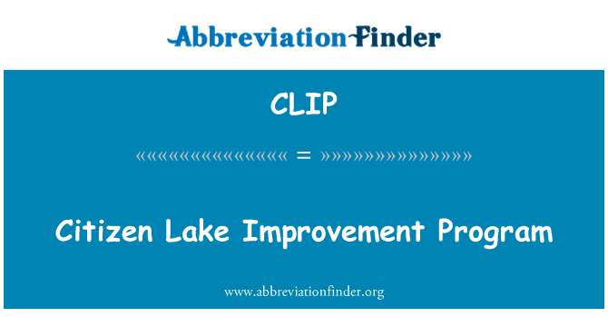 CLIP: Pwogram sitwayen Lake amelyorasyon