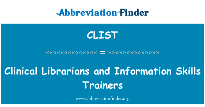 CLIST: Bibliotecari clinici e informazioni competenze dei formatori