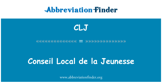 CLJ: Conseil Local De La Jeunesse